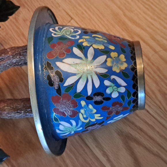 Vintage mid century large carved jade peony flower bonsai tree - Picture 5 of 5